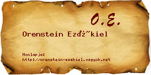 Orenstein Ezékiel névjegykártya